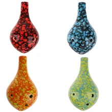 Handcrafted 6 Holes Alto C Glaze Ceramic Ocarina Novelty Wind Instrument Craft Souvenir Gift