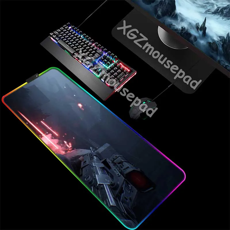XGZ Star Wars Custom RGB Mouse Pad Black Lock Edge Home Computer Keyboard Table Mat Speed Rubber No