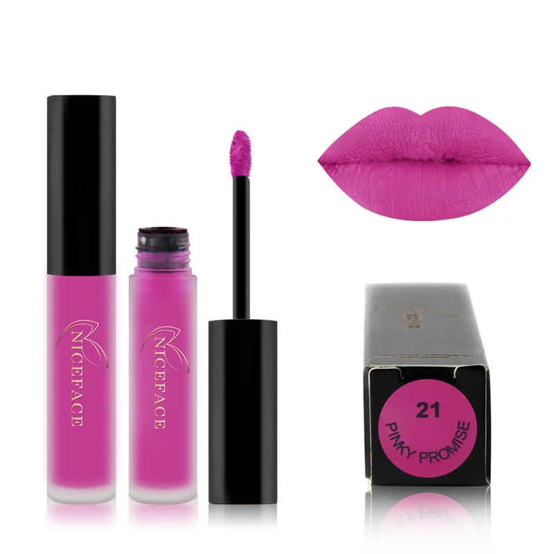 24 color liquid matte lipstick lasting makeup lip red matte nude color cosmetic waterproof matte lipstick - Цвет: 21