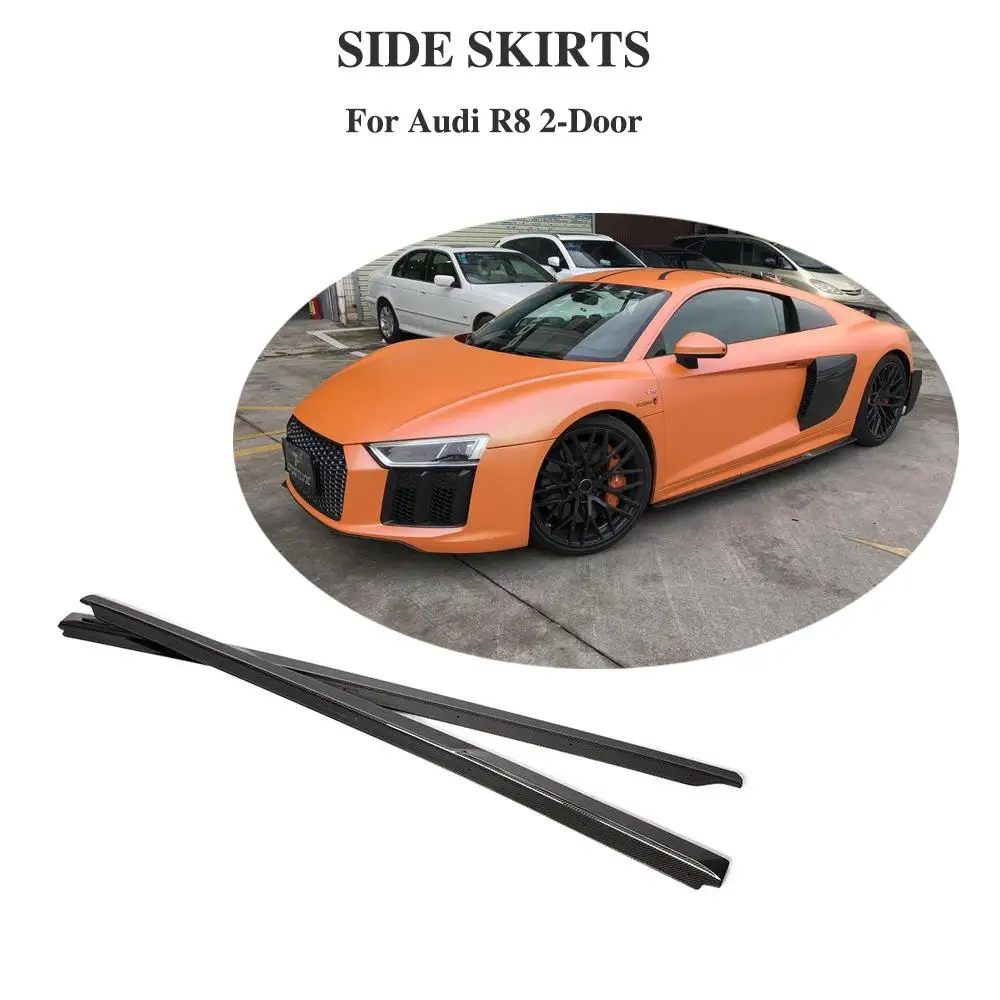 Carbon Fiber Side Skirts Bumper Kits for Audi R8 2016 2017 2018 side blade Door Aprons | Автомобили и мотоциклы