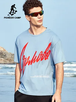 

Pioneer Camp Summer Streetwear T-shirts Men Loose Letter Printed 100% Cotton Hip Hop Men's Top Tees 2020 ADT0223046L