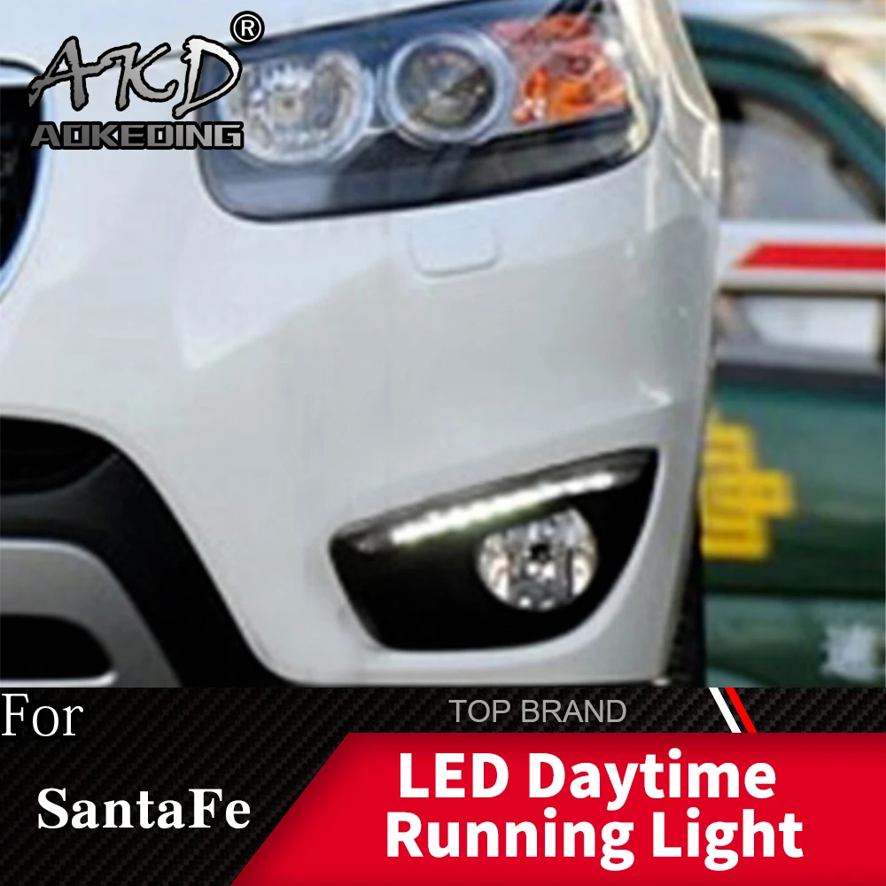 Для hyundai Santa Fe SantaFe 2010 2011 2012 дневные ходовые огни DRL светодиодный противотуманный фонарь с желтым поворотным сигналом
