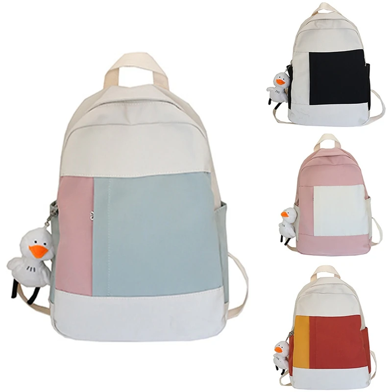 Color Matching Young Fashion Lady Backpack Middle School Student Bag Girl Leisure Travel | Рюкзаки
