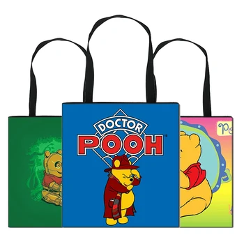 

Women's Tote Bag Large Beach Handbags Shopper Printed Winnie Polyester Bag Reusable Ladies Designer Shopping Bags Eco Foldable R