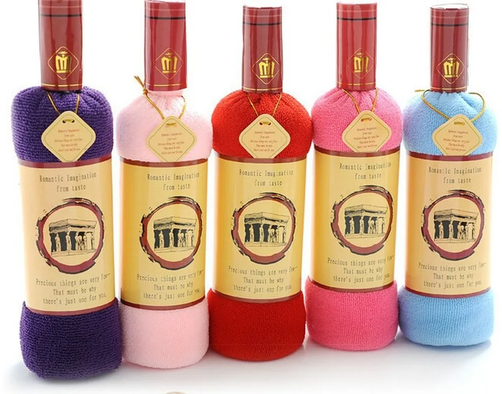 

Wholesale or resell Red wine towel cake mother day gift send mom dad send promotional 100% ultrafine fiber