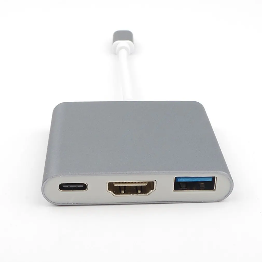 3 в 1 USB-C к HDMI кабель конвертер для Apple Macbook USB 3,1 Thunderbolt 3 type C переключатель к HDMI 4K концентратор адаптер кабель 1080P
