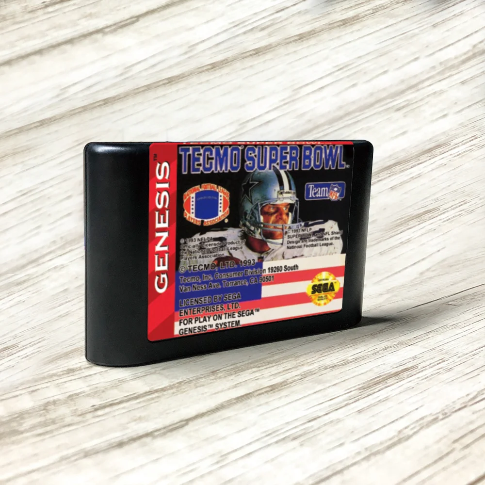 Набор для видеоигр Tecmo Super Bowl США MD золото схема на основе печатной платы Sega Genesis