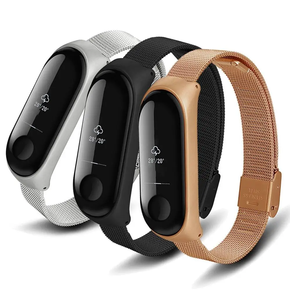 Для Xiaomi mi Band 3 браслет из нержавеющей стали ремешок металлический ремешок Пряжка для mi Band 3 браслет металлический ремешок Замена браслета