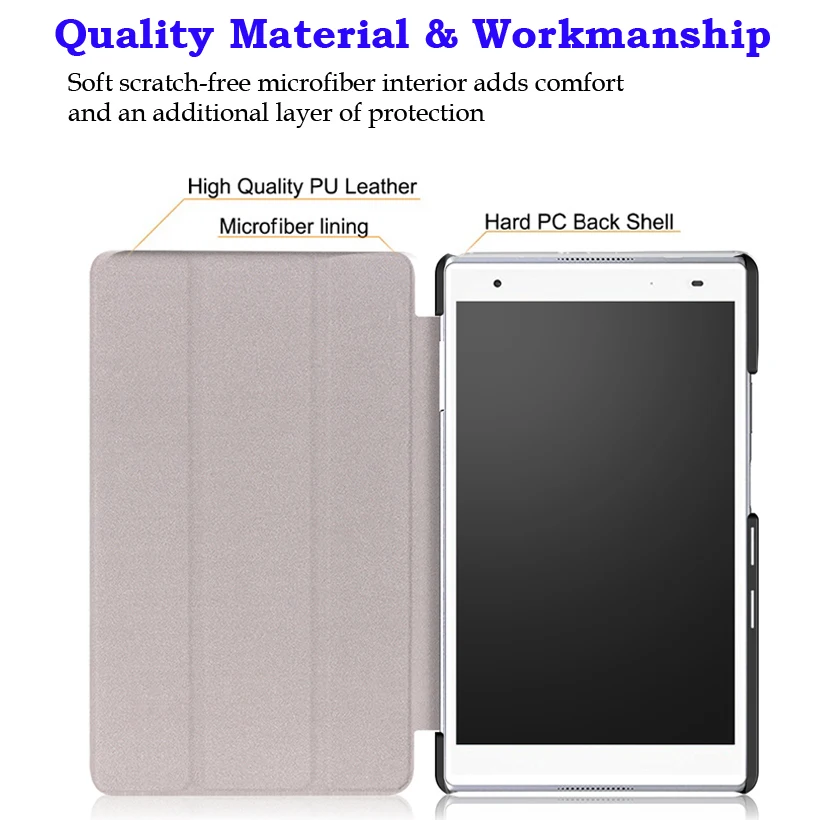 Slim Magnetic Folding Case Cover for Lenovo Tab4 tab 4 8 plus tb-8704X TB-8704F/N Tablet Protective Cover+Film+Stylus Pen