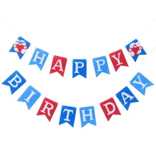 Нетканые ткани украшения на день рождения Натяжные флаги самолет узоры тематика самолета вечерние баннеры Торт Топперы на заказ Pull флаг