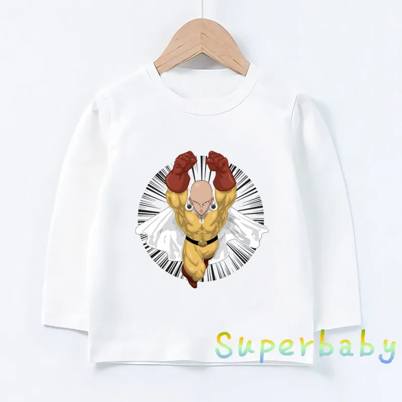 Детская футболка с принтом «One Punch Man Hero Saitama Oppai» Забавные топы с рисунками для маленьких мальчиков и девочек, детская футболка с длинными рукавами LKP5319