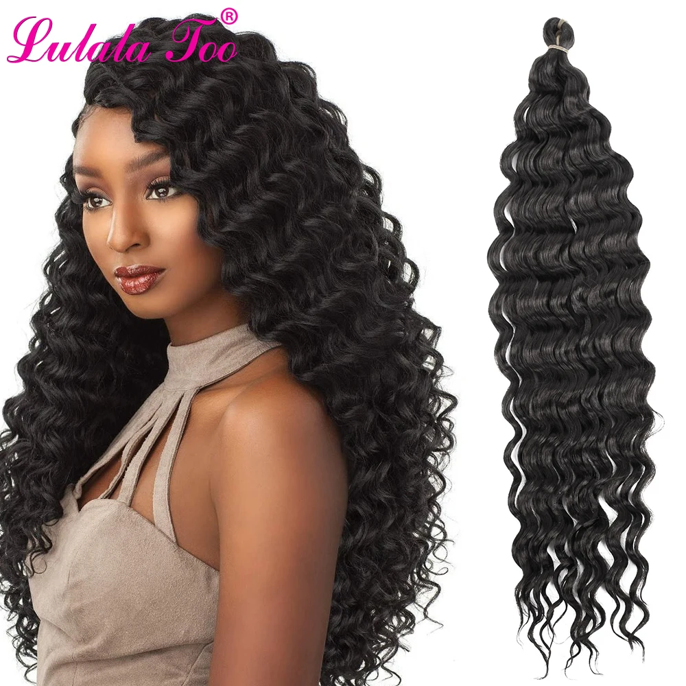 

22iinch Deep Wave Twist Crochet Hair Natural Synthetic Crochet Braid Afro Curls Ombre Braiding Hair Extensions Low Tempreture