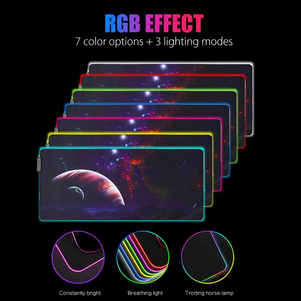  LED Gaming Mouse Pad RGB Large Gamer Mousepad USB Keyboard Computer Mat Desk Pad for PC Laptop Comp
