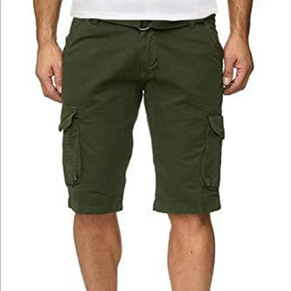 Мужские Мульти-карманные камуфляжные спортивные карго шорты пятые брюки с поясом на талии