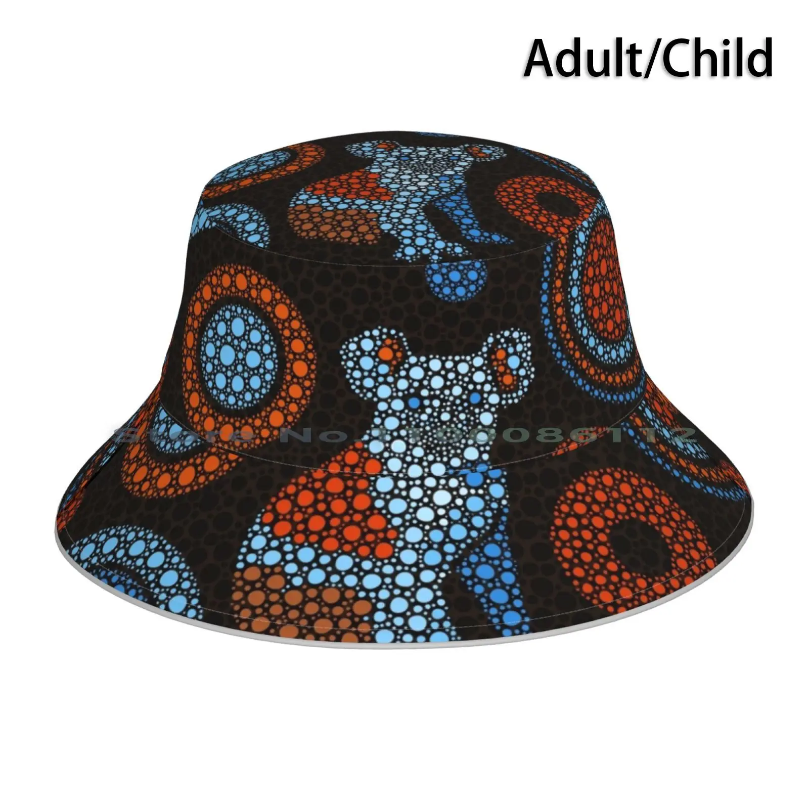 Aboriginal Dot Art Koala Color Bucket Hat Sun Cap Koala