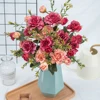 Flores artificiales de seda para decoración del hogar, ramo de flores falsas de plástico de alta calidad, centro de mesa de boda ► Foto 3/6