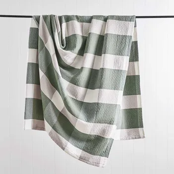 

Cotton Gauze Cotton Sleeper Blanket Soft Couch Bedspread For Bedding Siesta Cover Recliner Travel Plaids