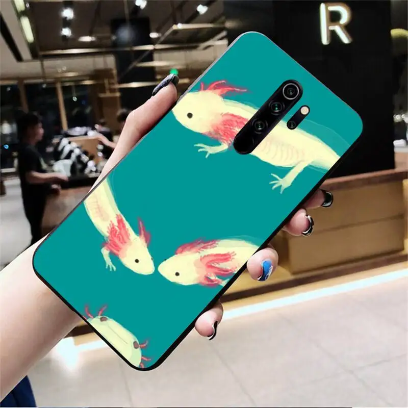 YJZFDYRM Cute Animal Axolotl Coque Shell Phone Case for Redmi Note 9 8 8T 8A 7 6 6A Go Pro Max Redmi 9 K20 xiaomi leather case cosmos blue Cases For Xiaomi