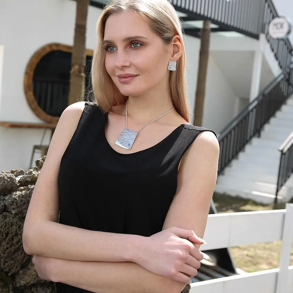 Большой геометрический кулон ожерелье набор модные серьги и ожерелья Ювелирные
