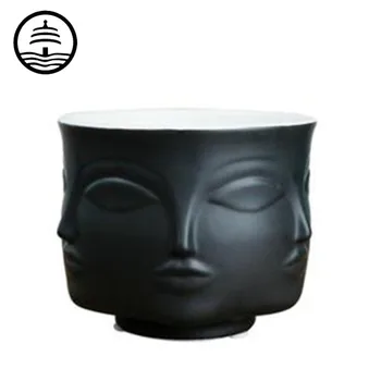 

BAO GUANG TA Nordic Ceramic Art Vase Sculpture Crafts Human Face Flower Pot Garden Storage Flower Arrangement Home Decor A1997