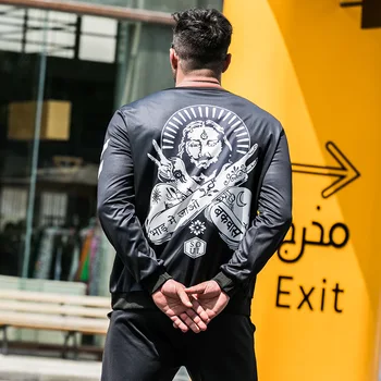 

Plus size Sweatshirt Off men's printed fat behind casual sports