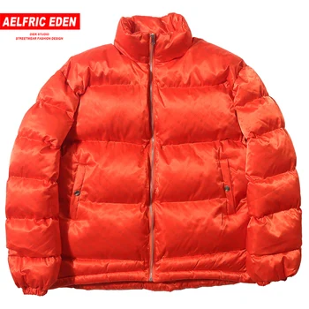 

Aelfric Eden Hip Hop Solid Reflective Letter Full Print Thick Padded Parkas Streetwear Harajuku Winter Casual Windbreaker Jacket