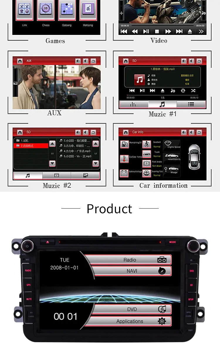 Discount TOPBSNA 8 inch 2 din Car DVD Player for Volkswagen golf PASSAT B6 touareg T5 passat B6 sharan Seat GPS Navigation Auto Radio RDS 7