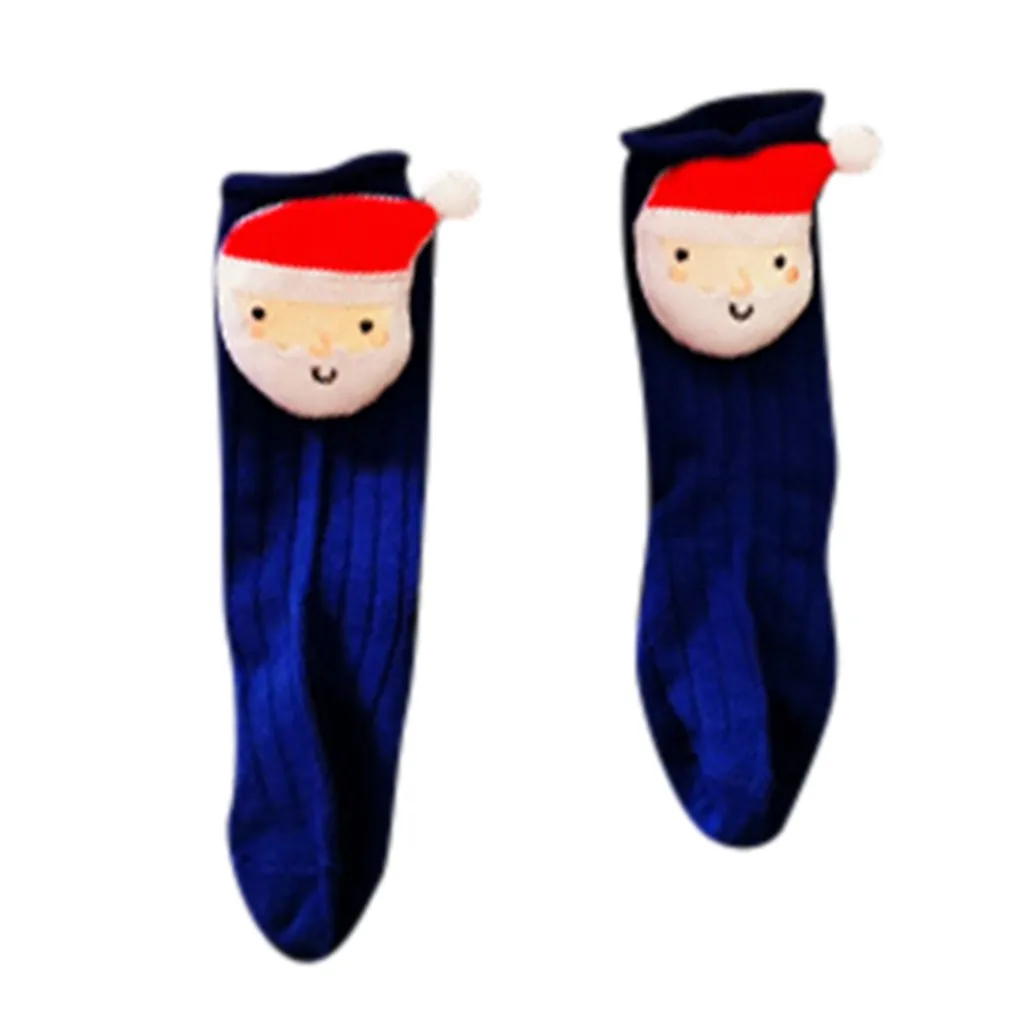 Коллекция года, модные носки детские зимние теплые нескользящие носки средней длины с объемным рисунком куклы Детские носки-Тапочки