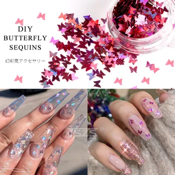 

1piece 2020 Spring Sequins Nail Art Decoration Fairy Butterfly Sequin New Nail Jewelry Charms