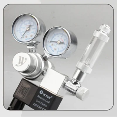 Silver Co2 контроллер регулятор давления двойной galage Магнитный аквариумный клапан для аквариума CO2 контроль декомпрессии с счетчиком пузырей - Цвет: Silver