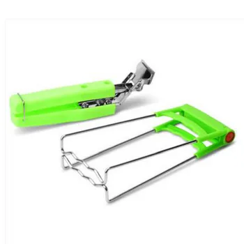 

Kitchen Cooking Tools Pot Clips Stainless Steel Green Handle Universal Bowl Steamed Microwave Plate Clip