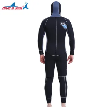 

Men's wetsuit 5MM split hooded wetsuit SCR thick warm swimsuit swimming trunks suit