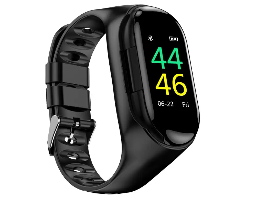 

696 Bluetooth Earphone Smart Watch Heart Rate Fitness Tracker Blood Pressure Sports Smart Bracelet For IOS Android Phone