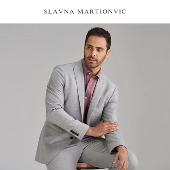

Slavna Martinovic Wool Suit Suit Men's Wedding Casual Business Tide Suit Suit Customization Gentleman Style Custom Made 2 Piec