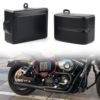 

2PC Motorcycle Battery Side Left Right CNC Covers For Harley Dyna Fat Street Bob Low Rider Wide Super Glide 2006-2017 Matt Black