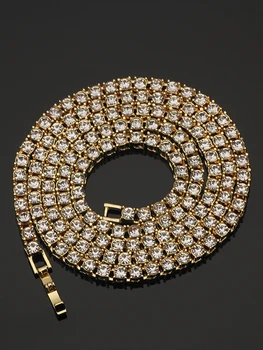 Fashion Iced Out Bracelet Necklace Men Link Tennis Chain Fashion Hip-Hop Jewelry Women 16/18/20/24/30inch Choker Chain Gift