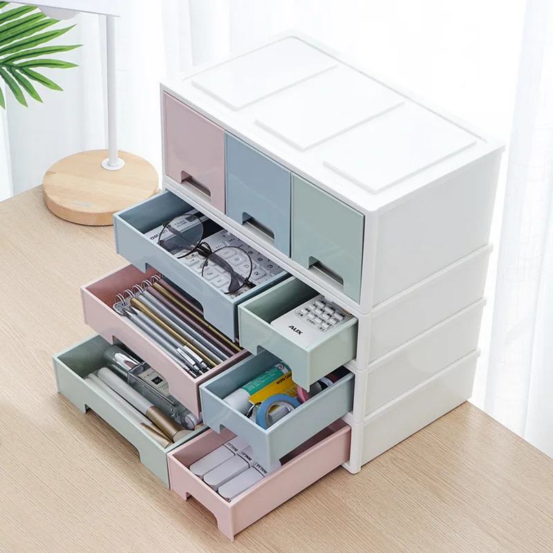 

Plastic Organizer Cosmetic Drawer Makeup Makeup Storage Box Container Nail Casket Holder Desktop Sundry Storage Case
