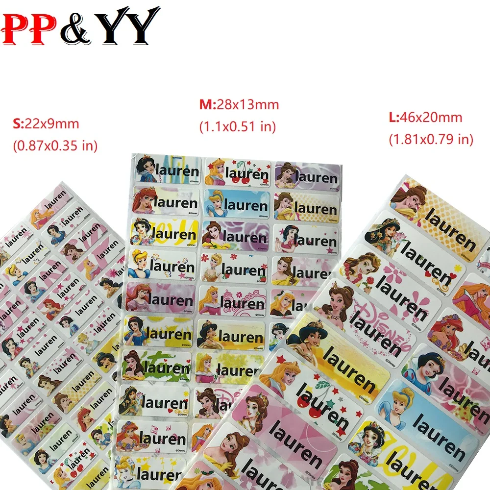 

Cute Cartoon Snow White Custom Name Stickers Waterproof Tag Labels For Children Personal Scrapbook School Stationery