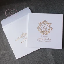 HI1177 Заказная белая твердая обложка Свадебная карта с золотым тиснением Золотая фольга Заводская розетка Сделано в Китае