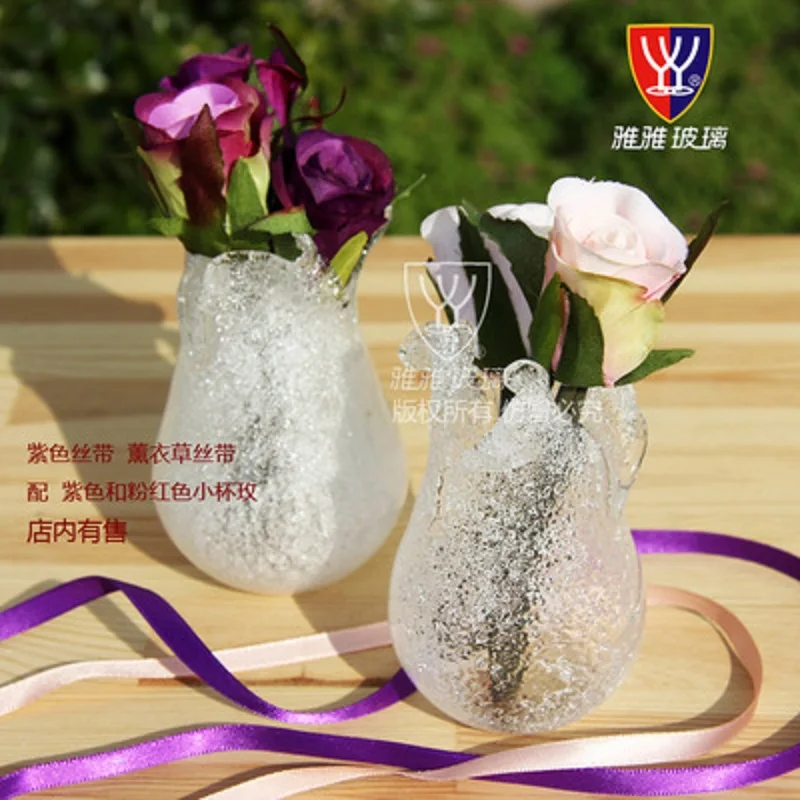 

O.RoseLif Brand Nordic Handmade Snowflake Glass Vase Home Decoration Handcraft Terrarium Flower Vase Cute Christmas Gift