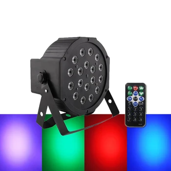 

Remote Control 18pcs Disco Projector Flat Par DMX 512 RGBW DJ Party Club Stage Led Par Light