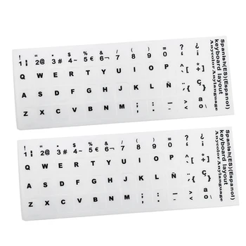 

2x Spanish Black Keyboard Sticker for PC DeskTop and Notebook Computer