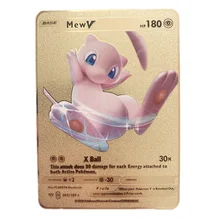 Carte de commerce Pokemon en métal doré, étiquette de jeu de Dragon qui respire le feu, équipe bataille La série A, jouets pour enfants Gx Vmax