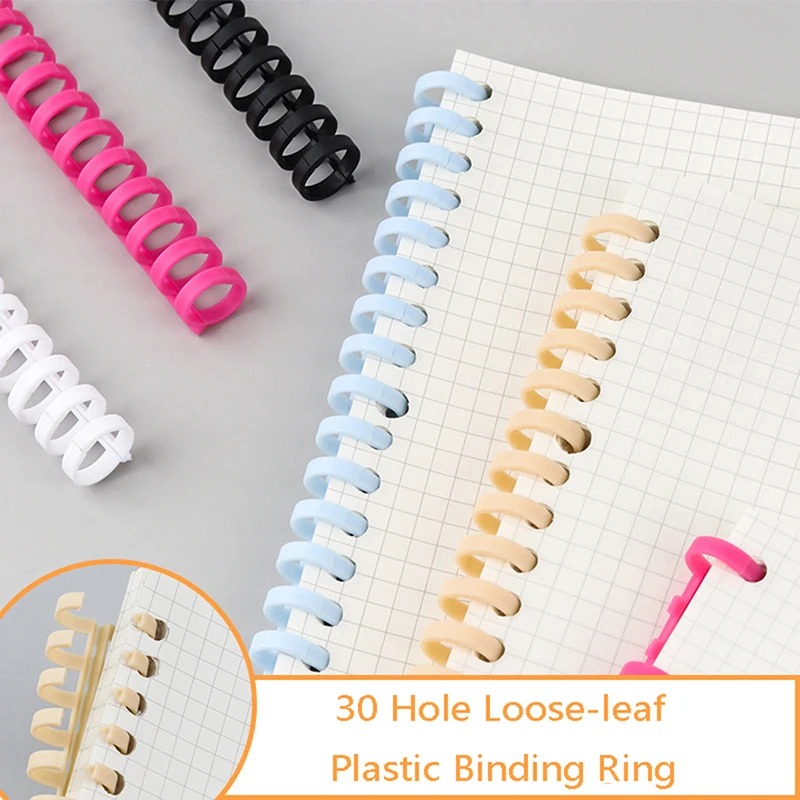 1 Pcs 12mm 30 Hole Loose-leaf Plastic Binding Ring Spring Spiral Rings for Kid A4 A5 A6 Paper Notebook Stationery Office Supplie