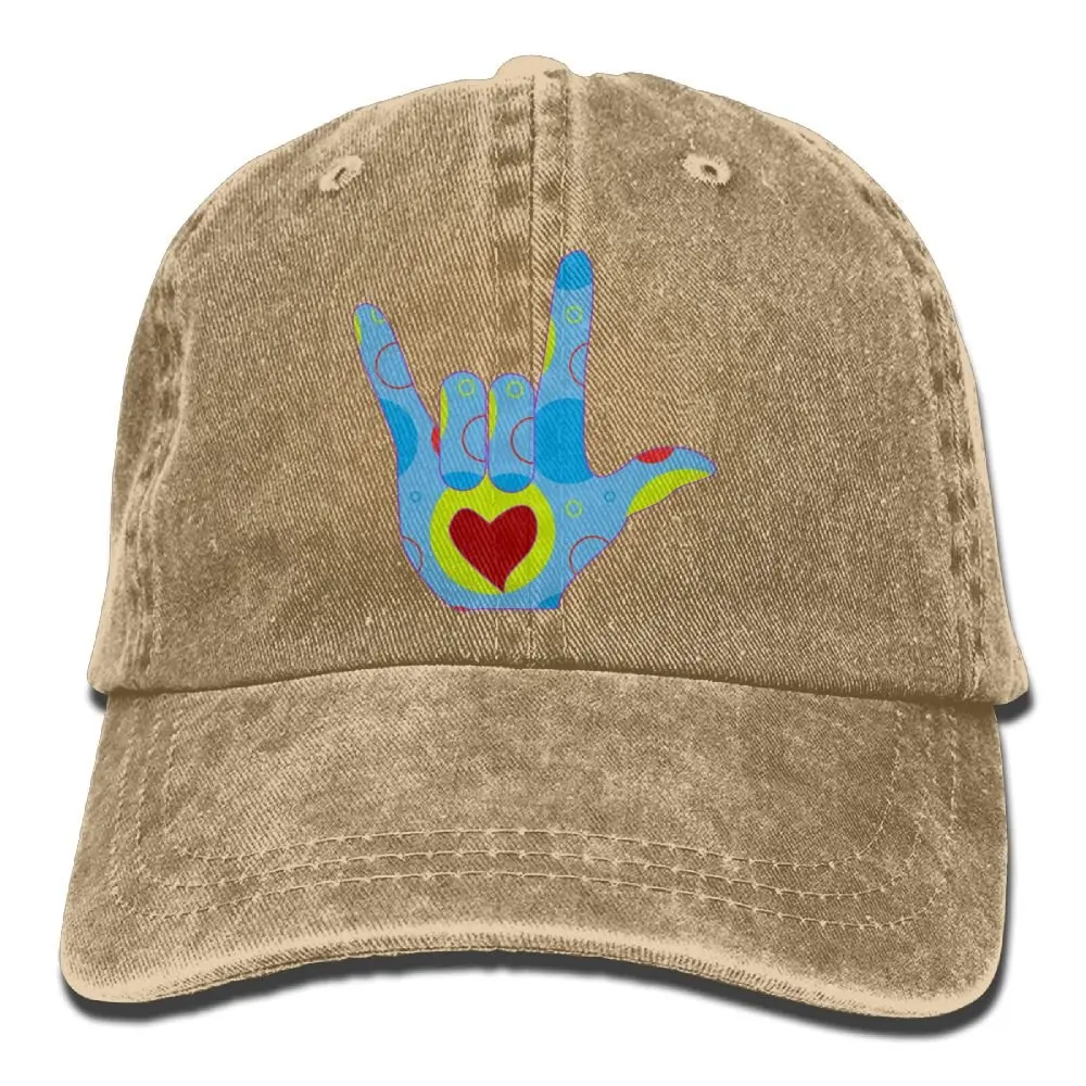 Американский язык жестов I Love You джинсовая кепка регулируемая Женская мини-бейсболка