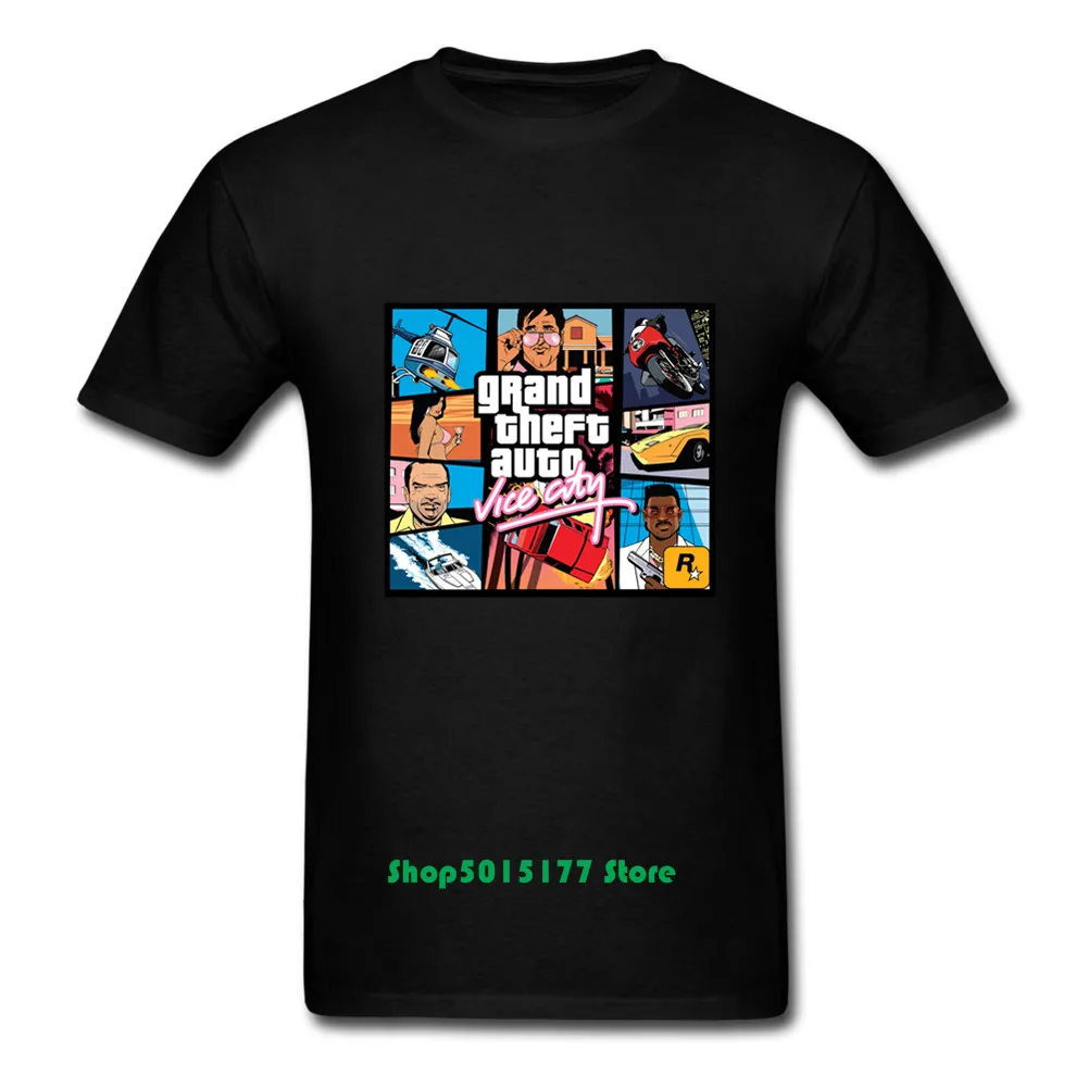 Theft Auto Vice City футболка GTA футболки игровые для мужчин из 100% хлопка с круглым вырезом