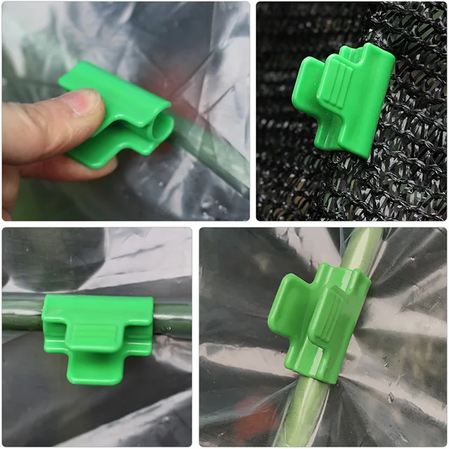 10 db Műanyag Film Klip Üvegházhatású Kertészeti Készletek Sor Borító Árnyékolás Nettó Alagút Karika - Image 2