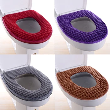 

New Bathroom Toilet Seat Cover Set Winter Warm Thick and Soft Toilet Cover Seat Lid Home Decoration Toilet Mat Seat