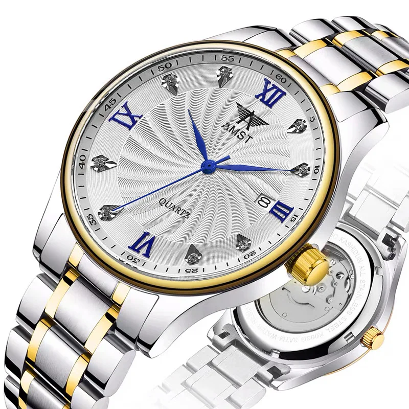 

AMST Analog Watch Hot Selling Men-Style Fully Automatic Hollow Table Men And Women Waterproof Business COUPLE'S Watch Steel Watc