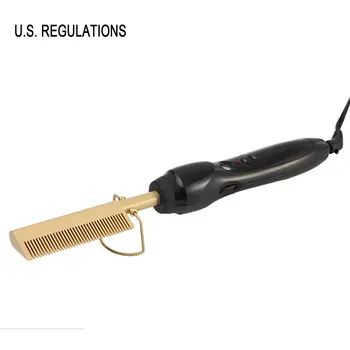 

Hair Curler Iron Comb Wet Dry Hair Use Hair Curling Iron Straightener Comb Electric Titanium Alloy Tool